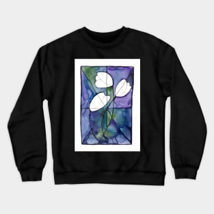 Tulips in a Stained Glass Window Crewneck Sweatshirt